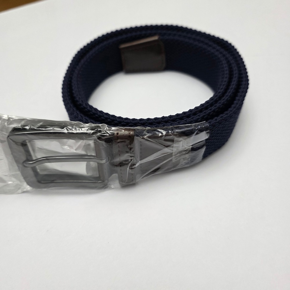 Boston Scott Men's Stretch Belt Elastic Braided Casual Webbing Buckle Dark Blue‎